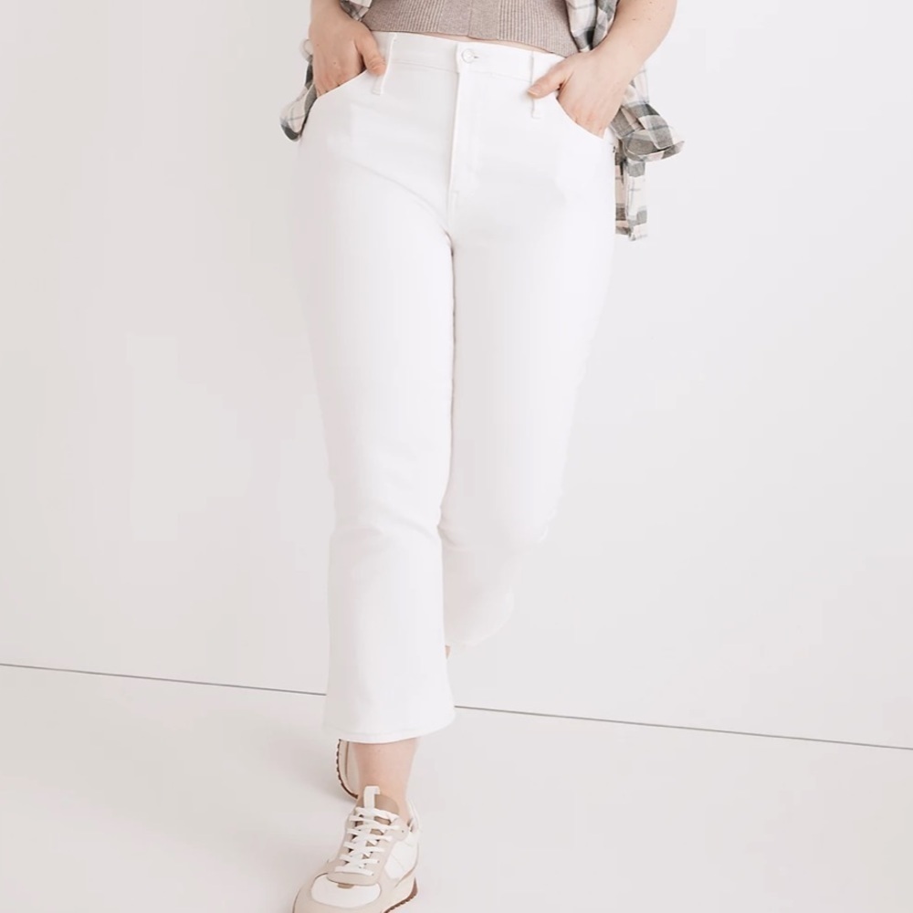 Madewell petite Cali Demi boot cut jeans pure white